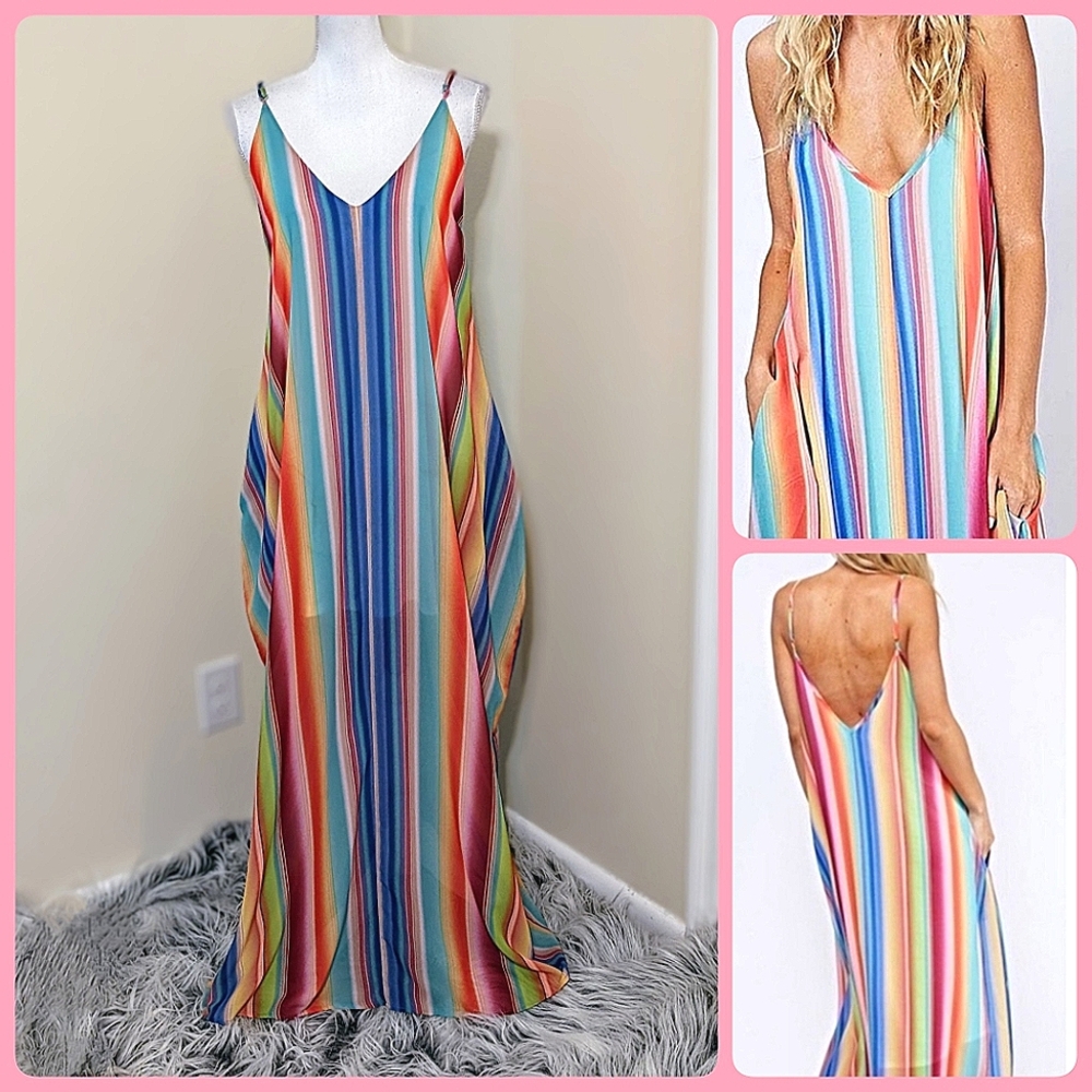 Colorful Striped Maxi Dress